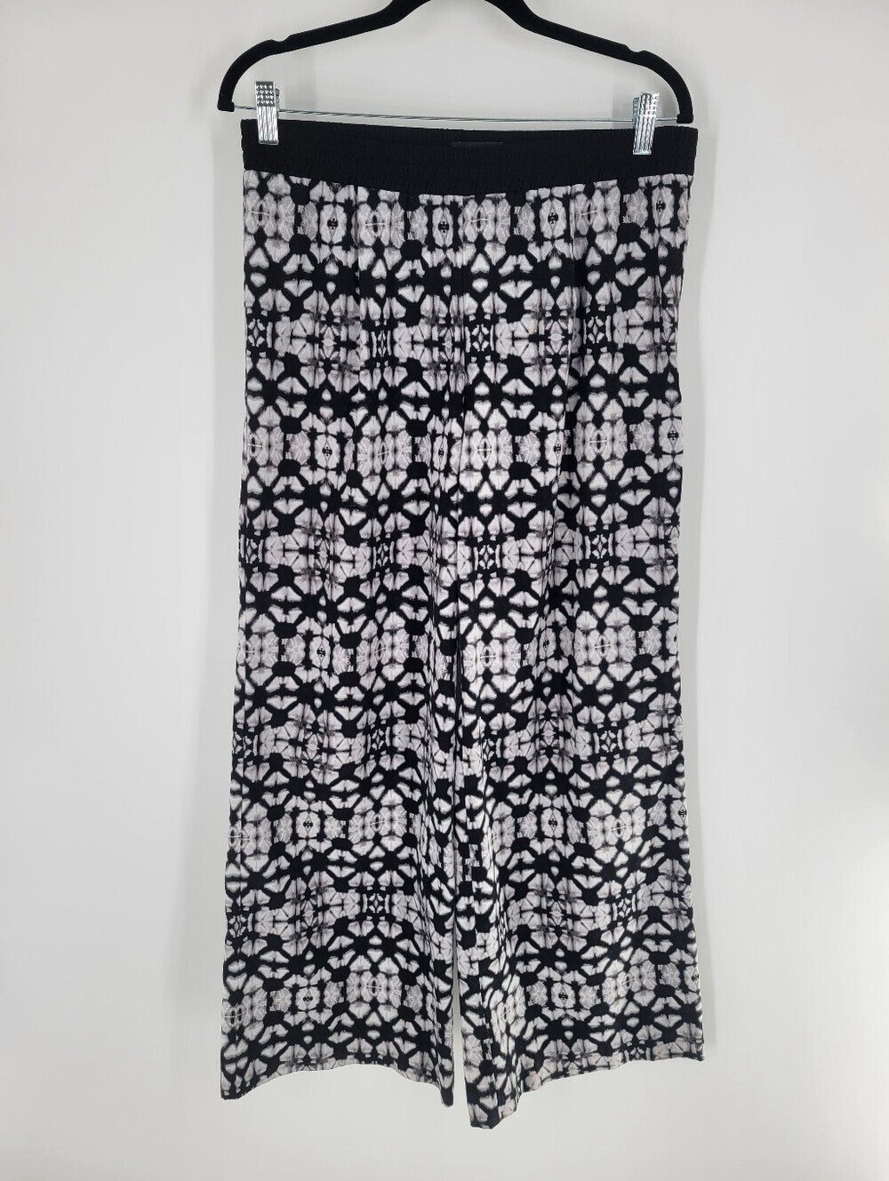 Sanctuary Black & White Tie-Dye Knit Wide Leg Pants Size M